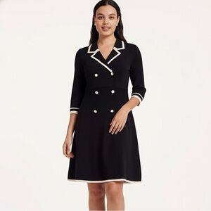 Goelia Double-Breasted Pearl Button Mini Dress Size Medium NWT Retro Chic